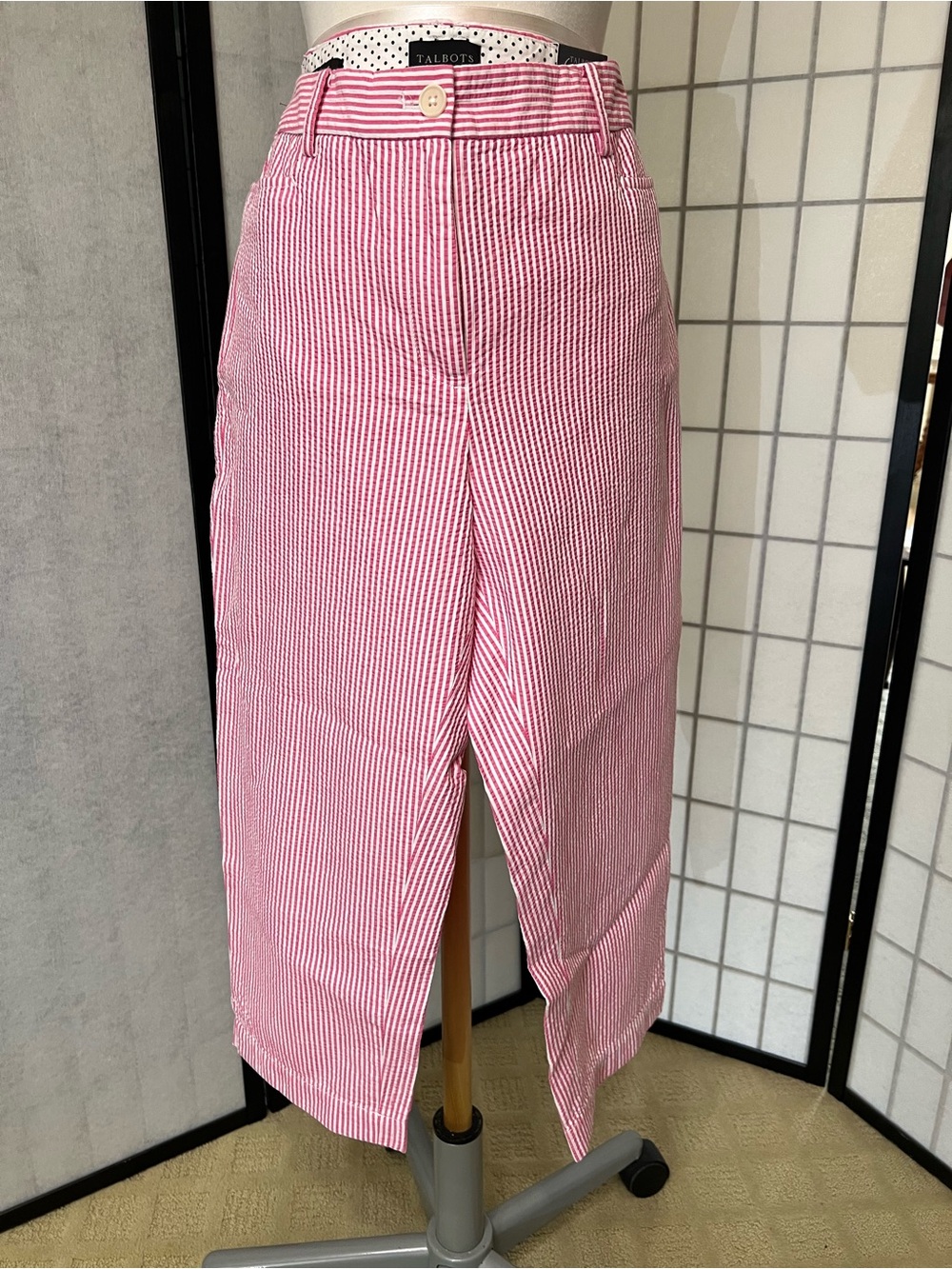 Talbots Prefect Skimmer Pink & White Striped